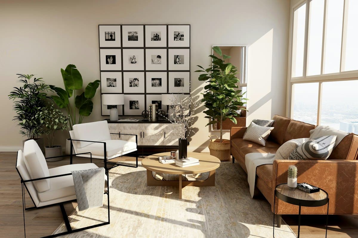 Furnished living room before AI interior redesign
